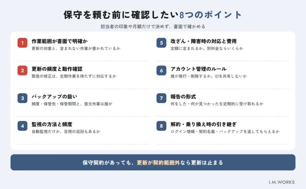 WordPressの保守を依頼する前に確認したい8つのポイント